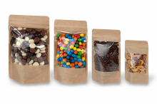 Stojące woreczki kraft z dużym okienkiem | PIT Packaging.pl | Krainakopert