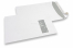 Koperty z okienkiem, białe, 220 x 312 mm (EA4), okienko z prawej strony 40 x 110 mm, położenie okienka 20 mm z prawo i 50 mm od góry, gram. 120, samoklejące z paskiem, masa około 18 g. | PIT Packaging.pl | Krainakopert