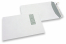 Koperty z okienkiem, białe, 220 x 312 mm (EA4), okienko z lewej strony 40 x 110 mm, położenie okienka 20 mm z lewo i 50 mm od góry, gram. 120, samoklejące z paskiem, masa około 18 g. | PIT Packaging.pl | Krainakopert