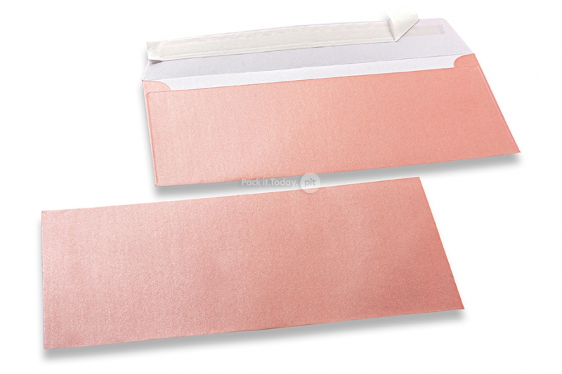 Koperty perłowe różowe pastelowe - 110 x 220 mm