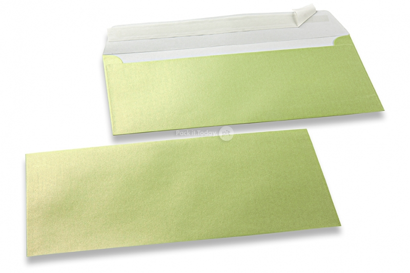 Koperty perłowe limonkowe - 110 x 220 mm