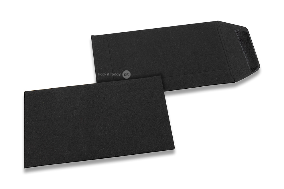 Torebki papierowe kolorowe - czarny, 65 x 105 mm