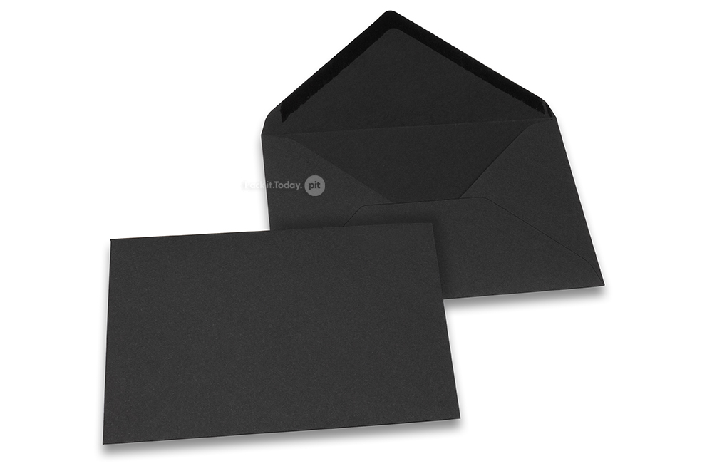 Koperty z papieru z recyklingu - czarne 114 x 162 mm