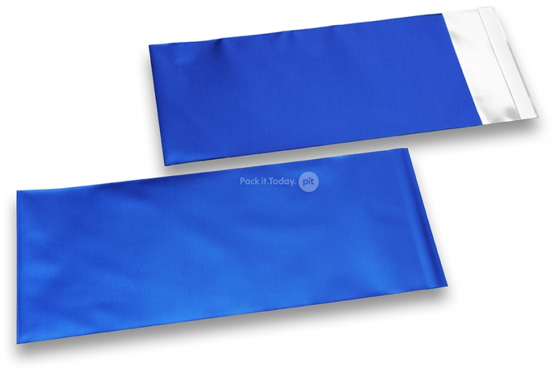 Koperty foliowe metalizowane matowe granatowe - 110 x 220 mm
