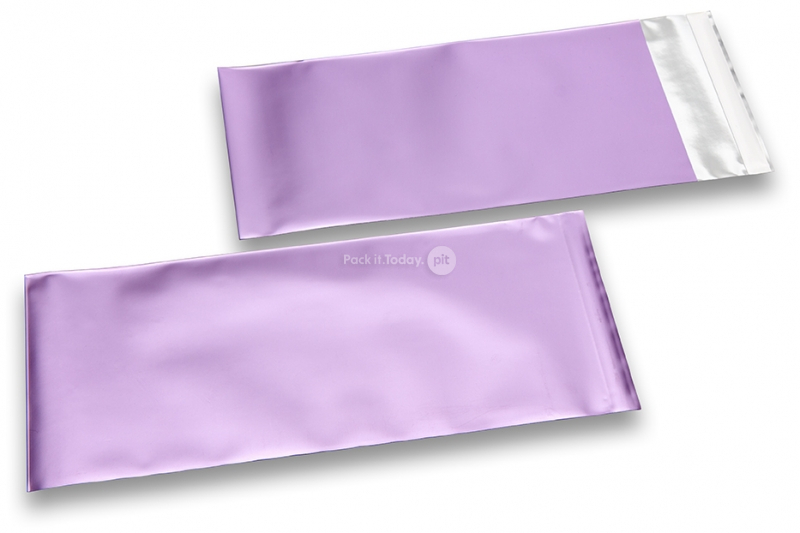 Koperty foliowe metalizowane matowe liliowe - 110 x 220 mm
