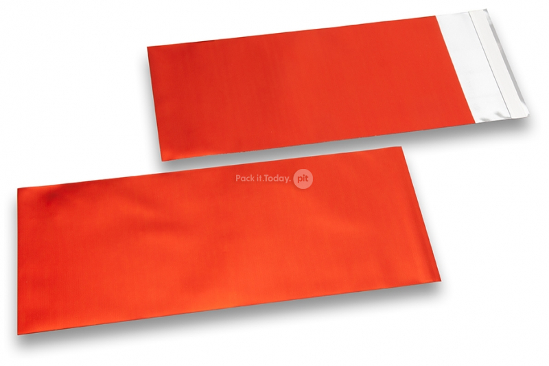 Koperty foliowe metalizowane matowe czerwone - 110 x 220 mm
