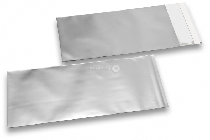 Koperty foliowe metalizowane matowe srebrne - 110 x 220 mm