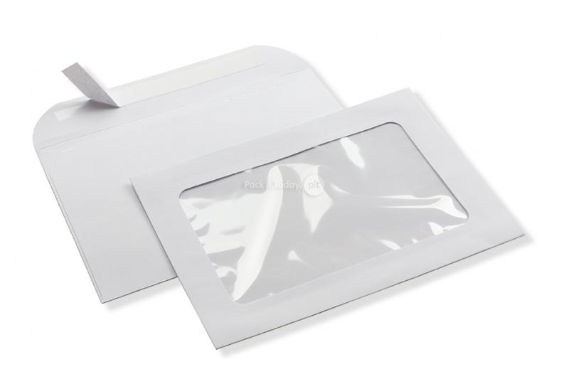 Koperta z okienkiem panoramicznym, 162 x 229 mm (A5), 160 g, zamknięcie na pasek (format okienka 110 x 180 mm, położenie: 25 mm od lewej, 25 mm od dołu)