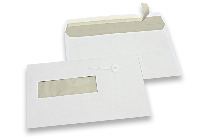 Koperty do drukarek laserowych, 156 x 220 mm (EA5), okienko z lewej strony 40 x 110 mm, położenie okienka 22 mm z lewo i 66 mm od dołu, masa jednej koperty ok. 6 g. 