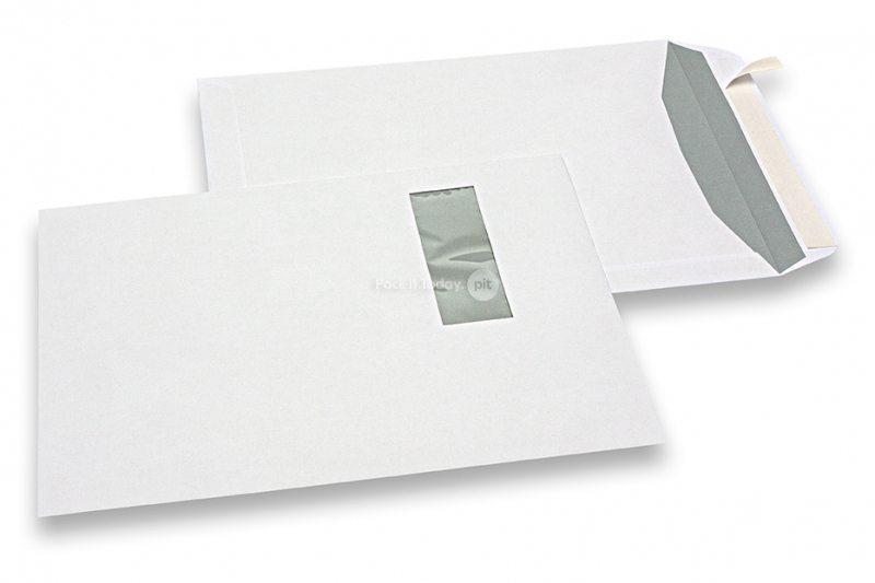 Koperty do drukarek laserowych, 229 x 324 mm (C4), okienko z lewej strony 40 x 110 mm, położenie okienka 20 mm z lewo i 72 mm od góry, masa jednej koperty ok. 19 g. 