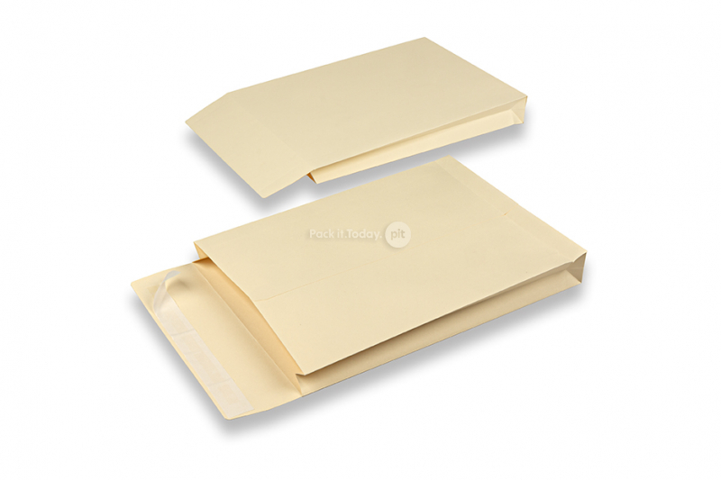 Koperty z rozszerzanym spodem i bokami - 229 x 324 x 40 mm, kremowy
