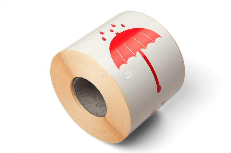 Etykiety na opakowania - Przechowywać w suchym miejscu: parasol - 90 x 115 mm
