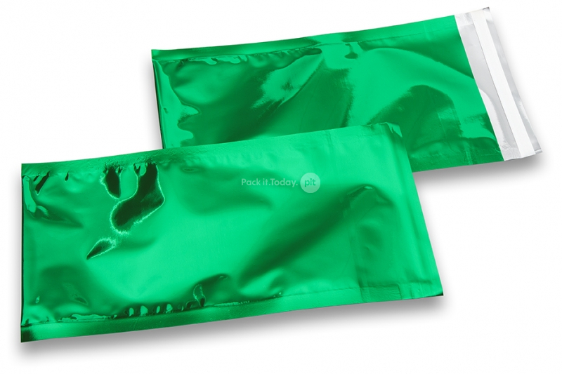 Koperty foliowe metalizowane zielony - 114 x 229 mm