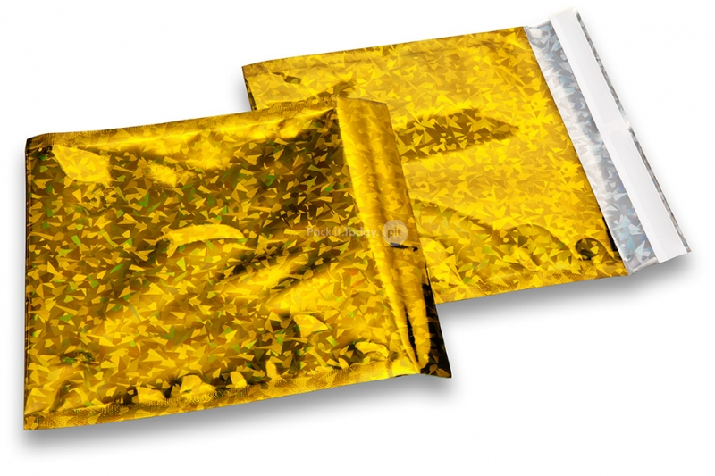 Koperty foliowe metalizowane holograficzny złoty - 165 x 165 mm