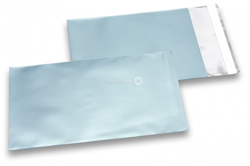 Koperty foliowe metalizowane matowe lodowo-niebieski - 114 x 162 mm