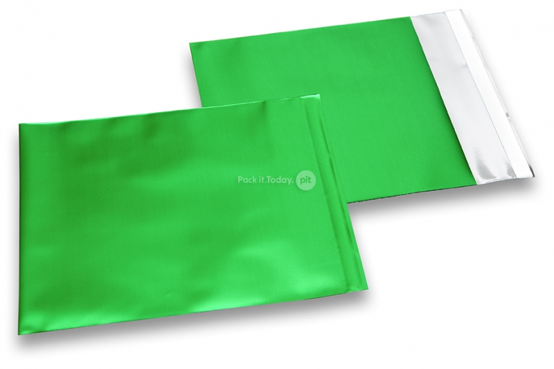 Koperty foliowe metalizowane matowe zielone - 165 x 165 mm