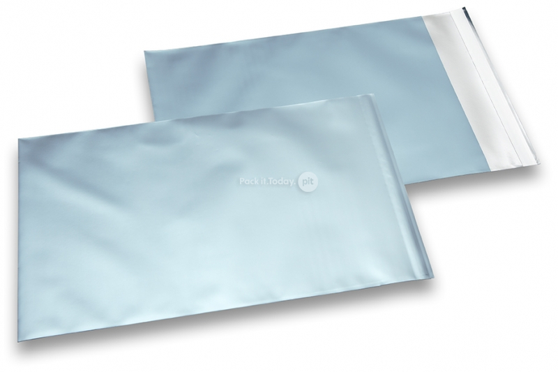 Koperty foliowe metalizowane matowe lodowo-niebieski - 180 x 250 mm
