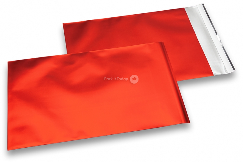 Koperty foliowe metalizowane matowe czerwone - 230 x 320 mm