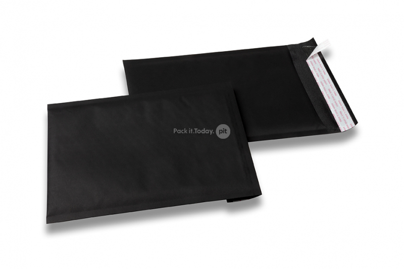 Papierowe koperty bąbelkowe czarne - 180 x 250 mm, 160 g