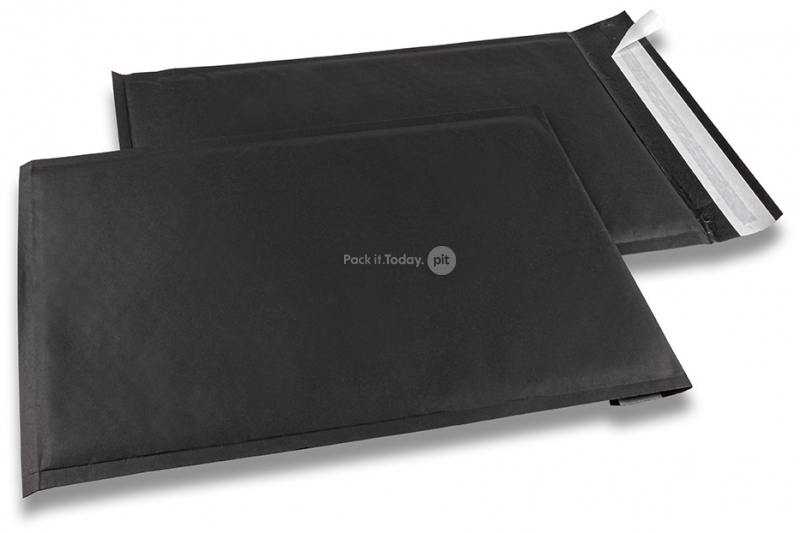Papierowe koperty bąbelkowe czarne - 250 x 350 mm, 160 g
