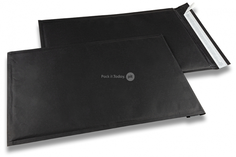 Papierowe koperty bąbelkowe czarne - 320 x 450 mm, 160 g