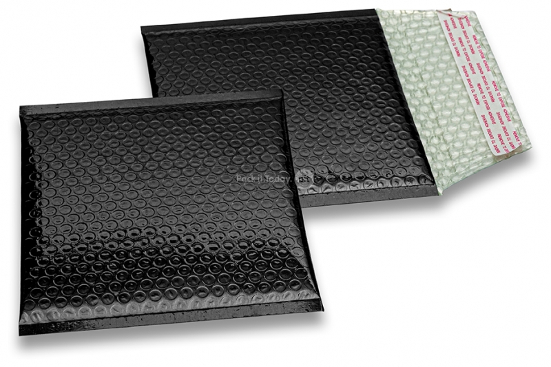 Koperty bąbelkowe ECO metalizowane - czarny 165 x 165 mm