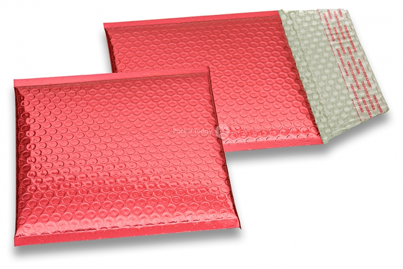 Koperty bąbelkowe ECO metalizowane - czerwony 165 x 165 mm