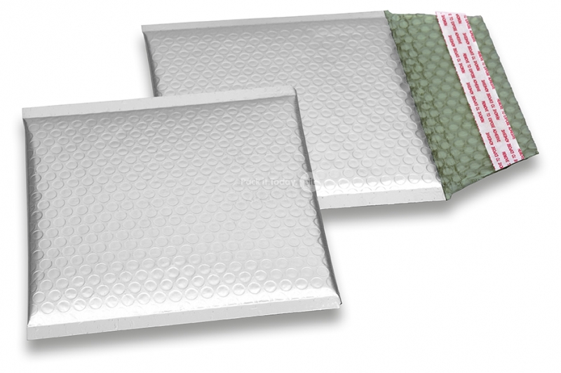Koperty bąbelkowe ECO metaliczne matowe - srebrny 165 x 165 mm