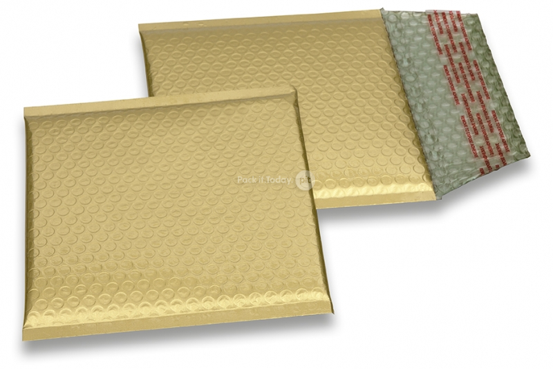 Koperty bąbelkowe ECO metaliczne matowe - złoty 165 x 165 mm