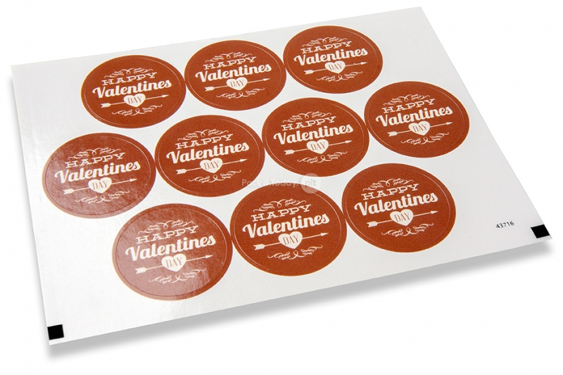 Naklejki związane z miłością - happy valentines day brązowy