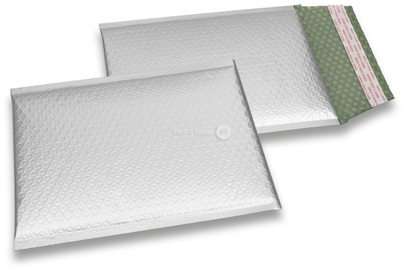 Koperty bąbelkowe ECO metaliczne matowe - srebrny 180 x 250 mm