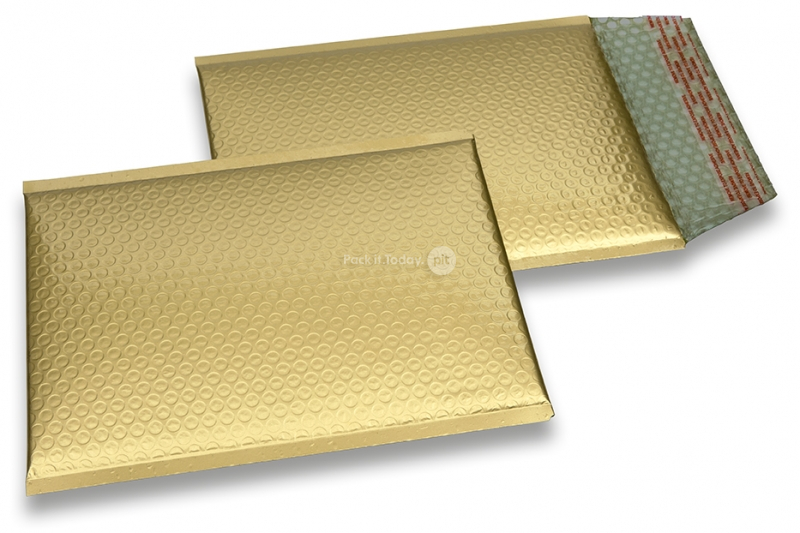 Koperty bąbelkowe ECO metaliczne matowe - złoty 180 x 250 mm