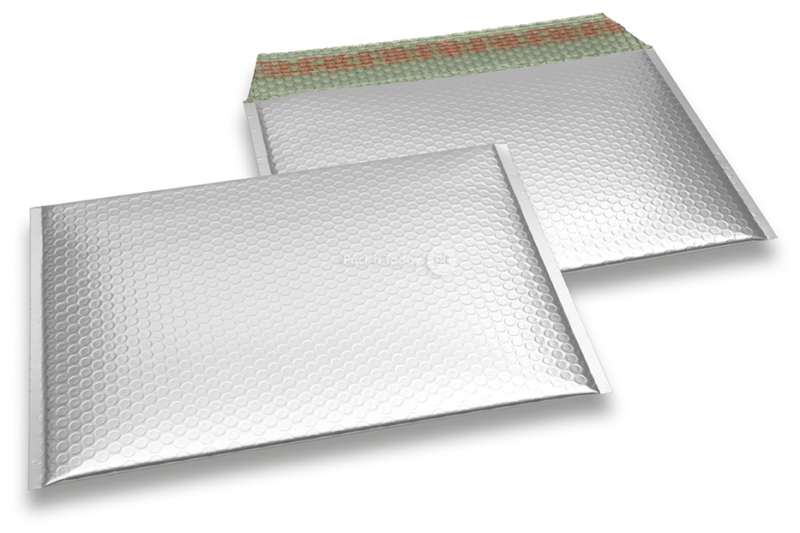 Koperty bąbelkowe ECO metaliczne matowe - srebrny 235 x 325 mm