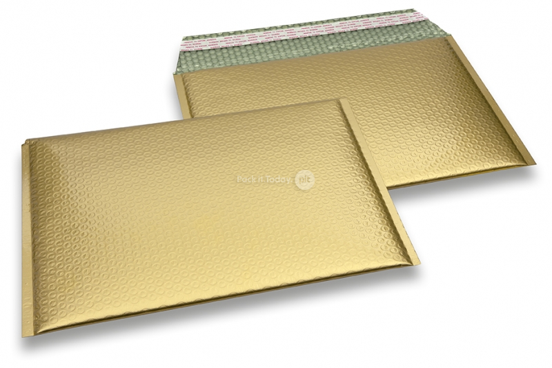 Koperty bąbelkowe ECO metaliczne matowe - złoty 235 x 325 mm