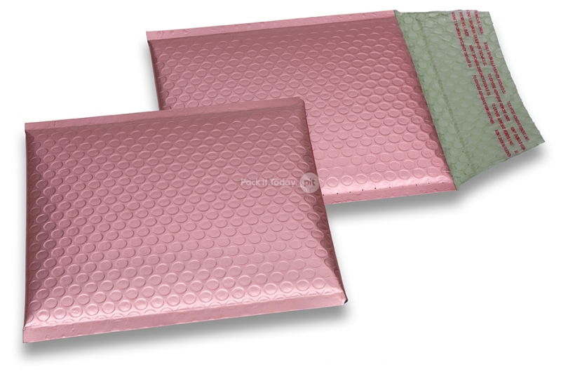 Koperty bąbelkowe ECO metaliczne matowe - różowe złoto 165 x 165 mm