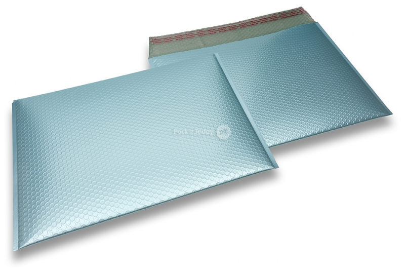 Koperty bąbelkowe ECO metaliczne matowe - chłodny niebieski 320 x 425 mm