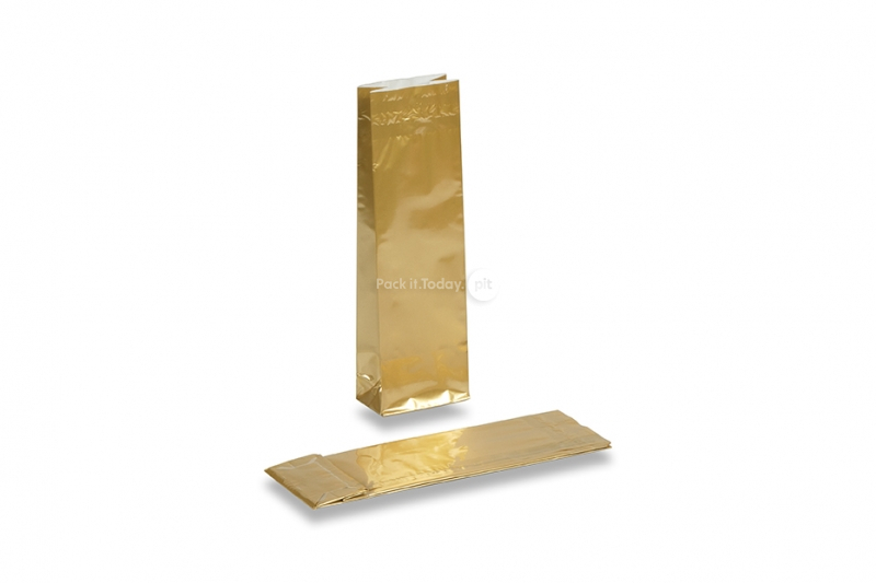 Torebki kolorowe klockowe - złoty 55 x 30 x 175 mm, 50 gramów