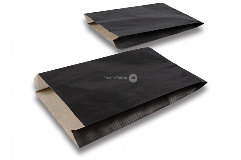 Kolorowe torby fałdowe - czarny, 200 x 320 x 70 mm