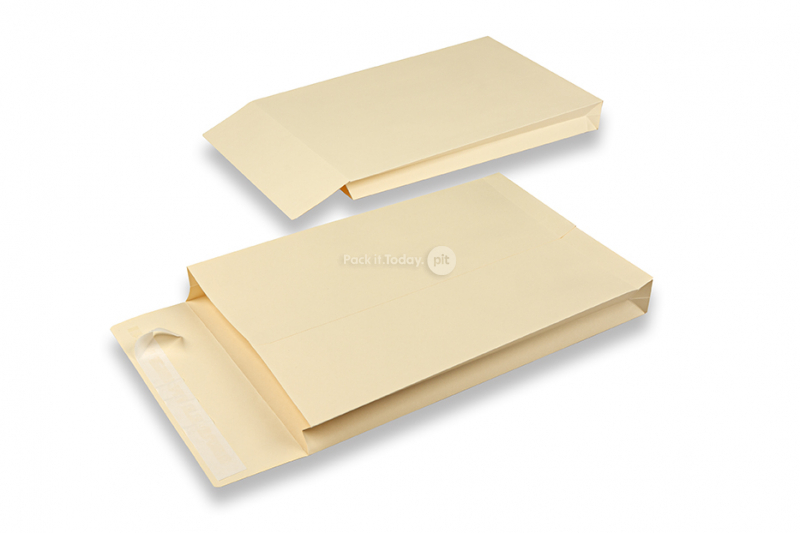 Koperty z rozszerzanym spodem i bokami - 230 x 350 x 40 mm, kremowy