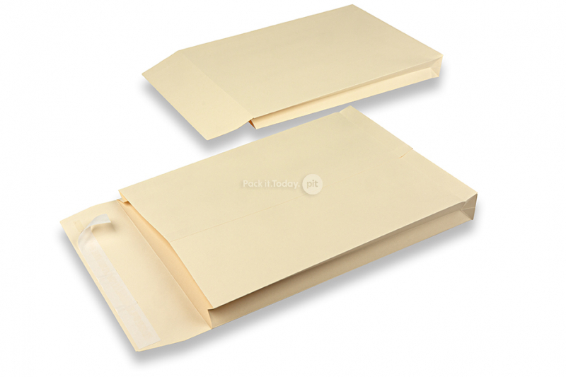 Koperty z rozszerzanym spodem i bokami - 262 x 371 x 40 mm, kremowy