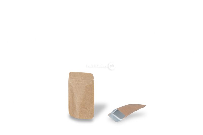 Stojące woreczki brązowy kraft - 85 x 145 x 50 mm, 100 ml