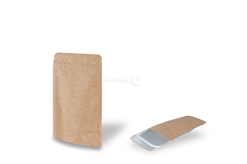 Stojące woreczki brązowy kraft - 130 x 225 x 70 mm, 500 ml