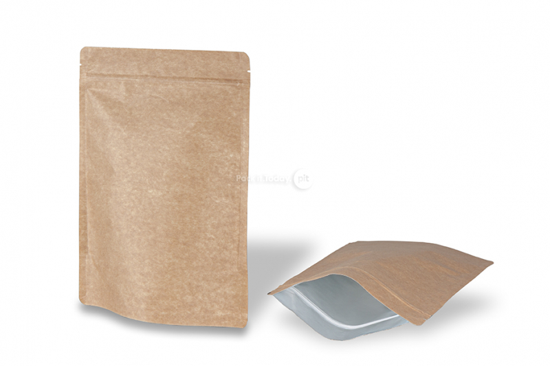 Stojące woreczki brązowy kraft - 200 x 300 x 100 mm, 1800 ml