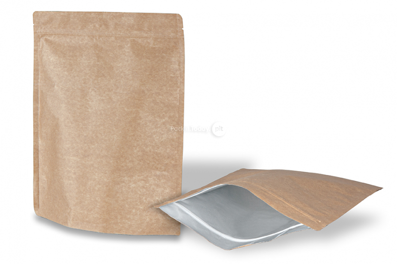 Stojące woreczki brązowy kraft - 250 x 340 x 120 mm, 3000 ml
