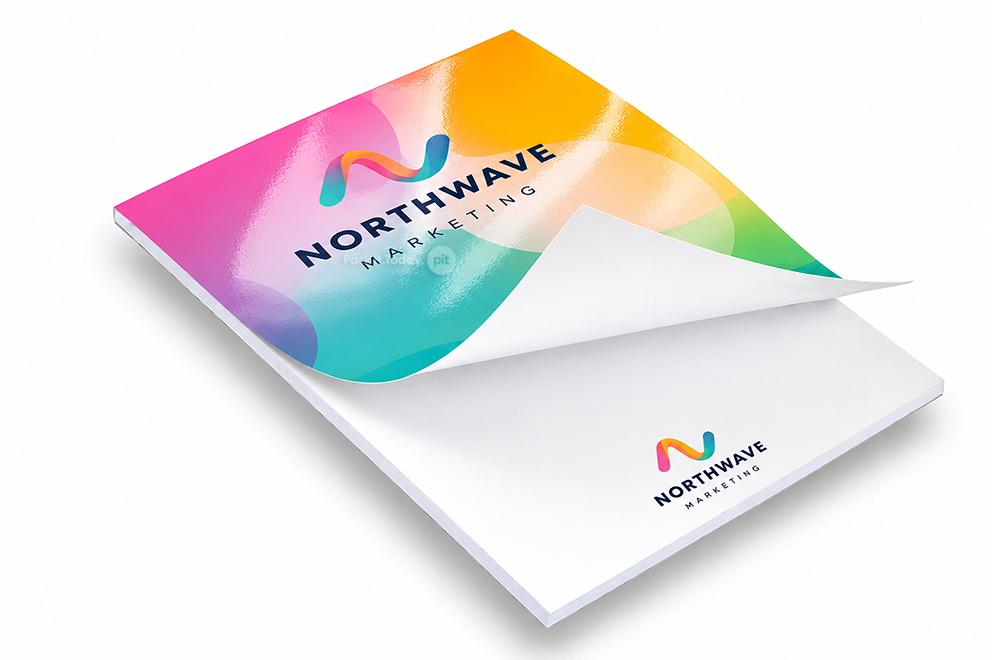 Notesy z nadrukiem - 148 x 210 mm, okładkę z błyszczącym laminatem