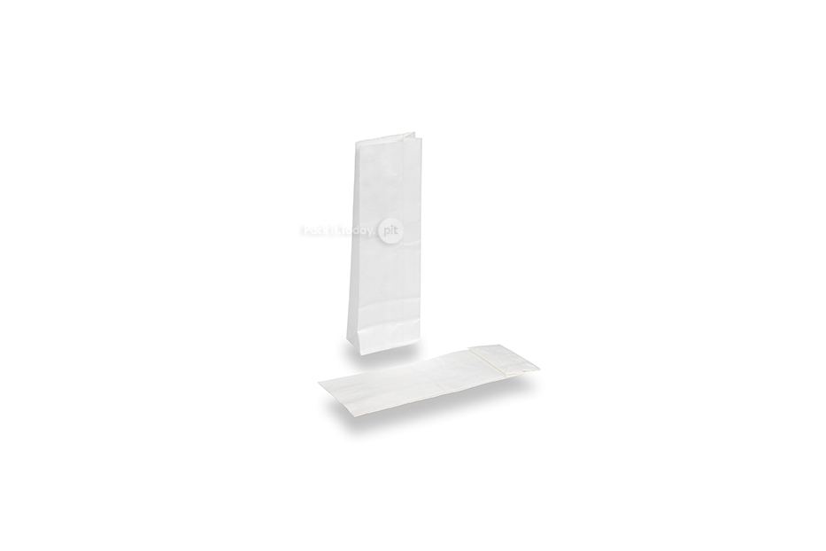 Torebki papierowe klockowe biały  - 55 x 30 x 175 mm bez okienkiem, 50 ml