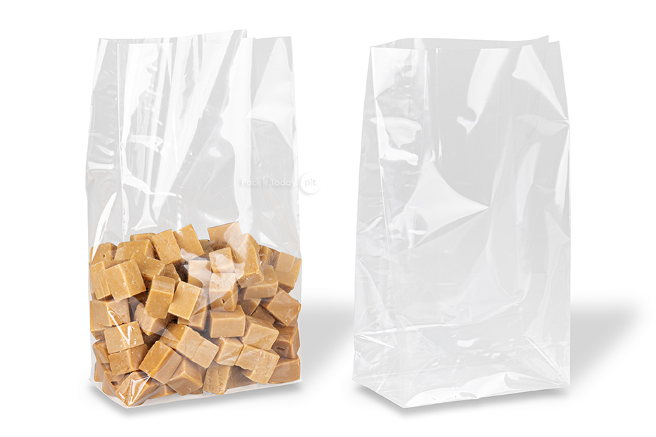 Przezroczyste torebki z blokowym dnem - 140 x 260 x 80 mm, 2000 ml