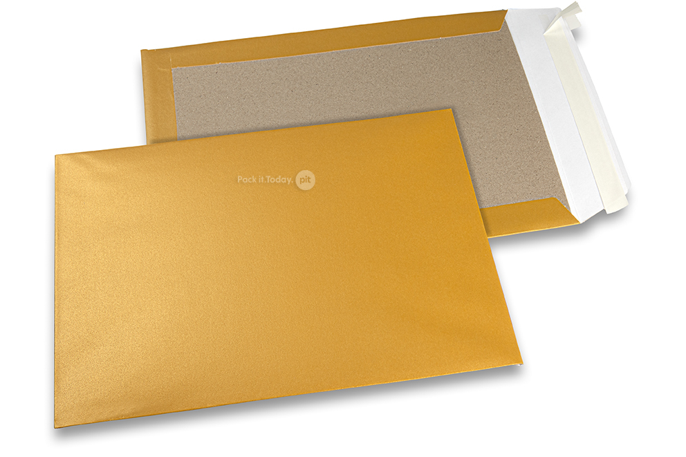 Koperty kolorowe wzmocnione z tyłu - złoty, 229 x 324 mm
