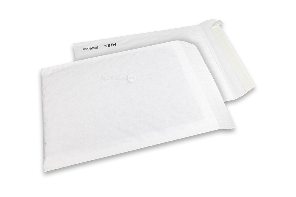 Papierowe koperty bąbelkowe Ecomax - 270 x 360 mm, 18/H, biały