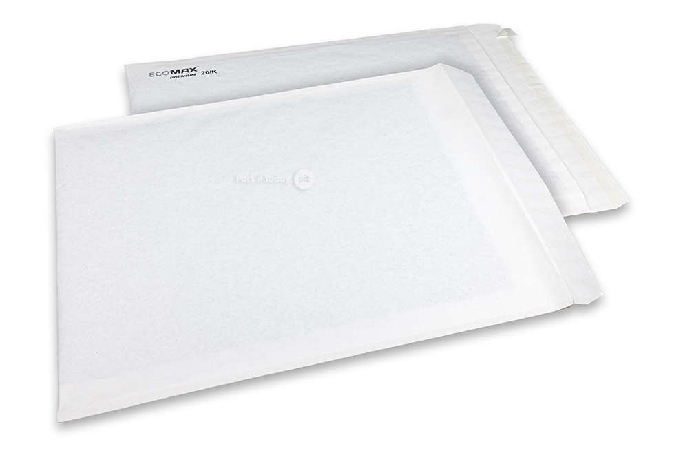 Papierowe koperty bąbelkowe Ecomax - 350 x 470 mm, 20/K, biały